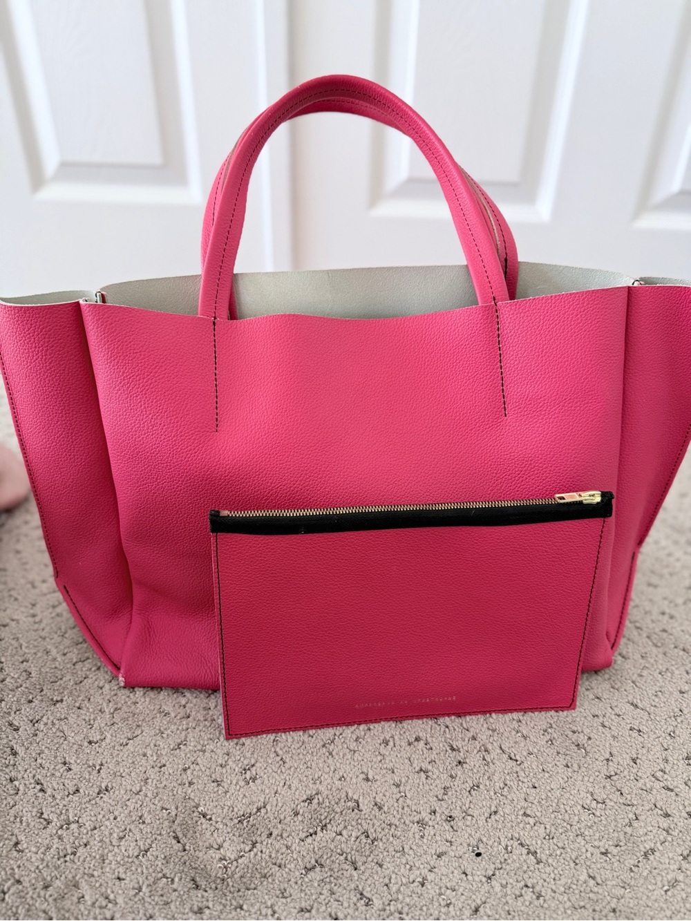 Ampersand as Apostrophe Half Tote Red Leather + Clutch